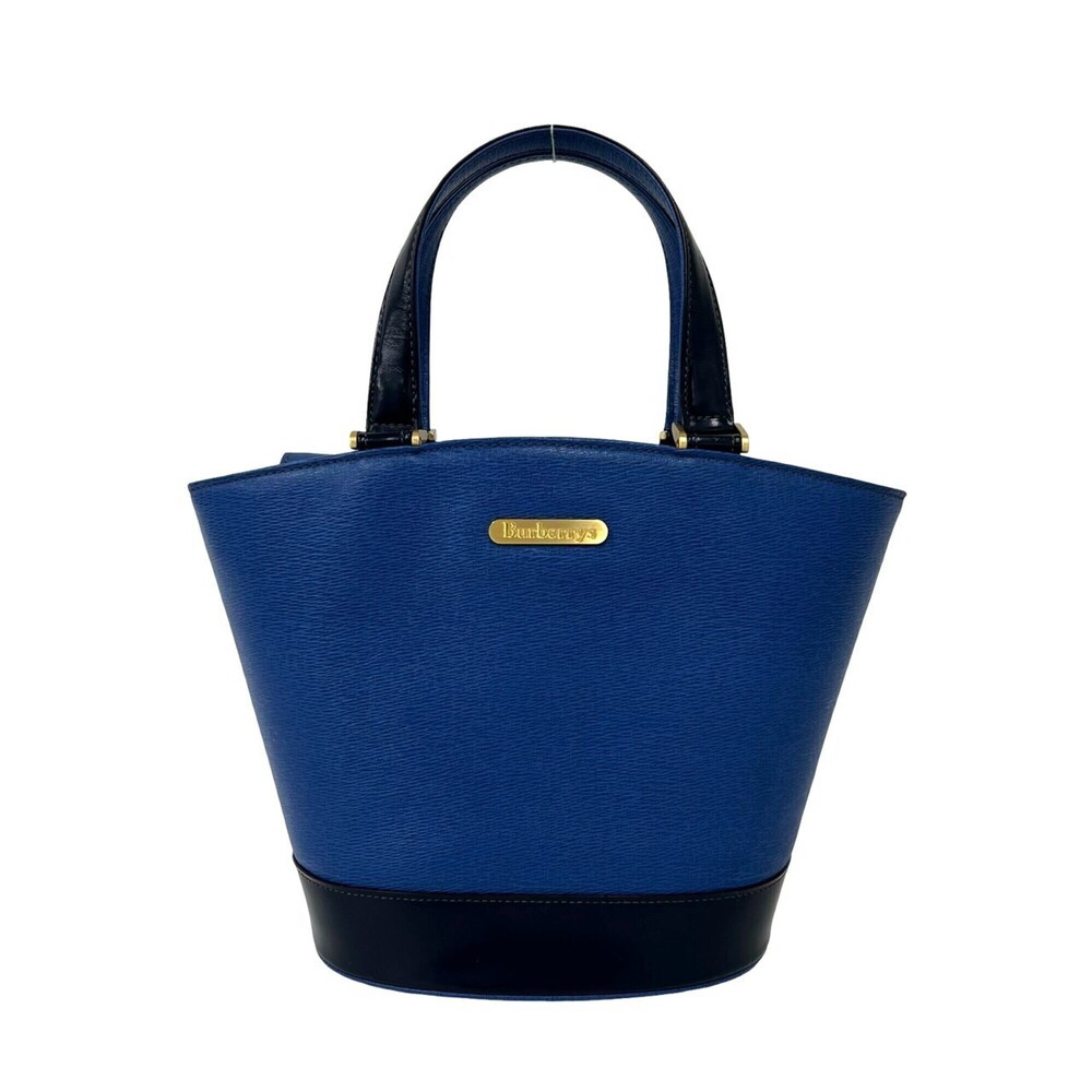 Burberrys Vintage Logo Hardware Nova Check Pattern Leather Handbag Mini Tote ...